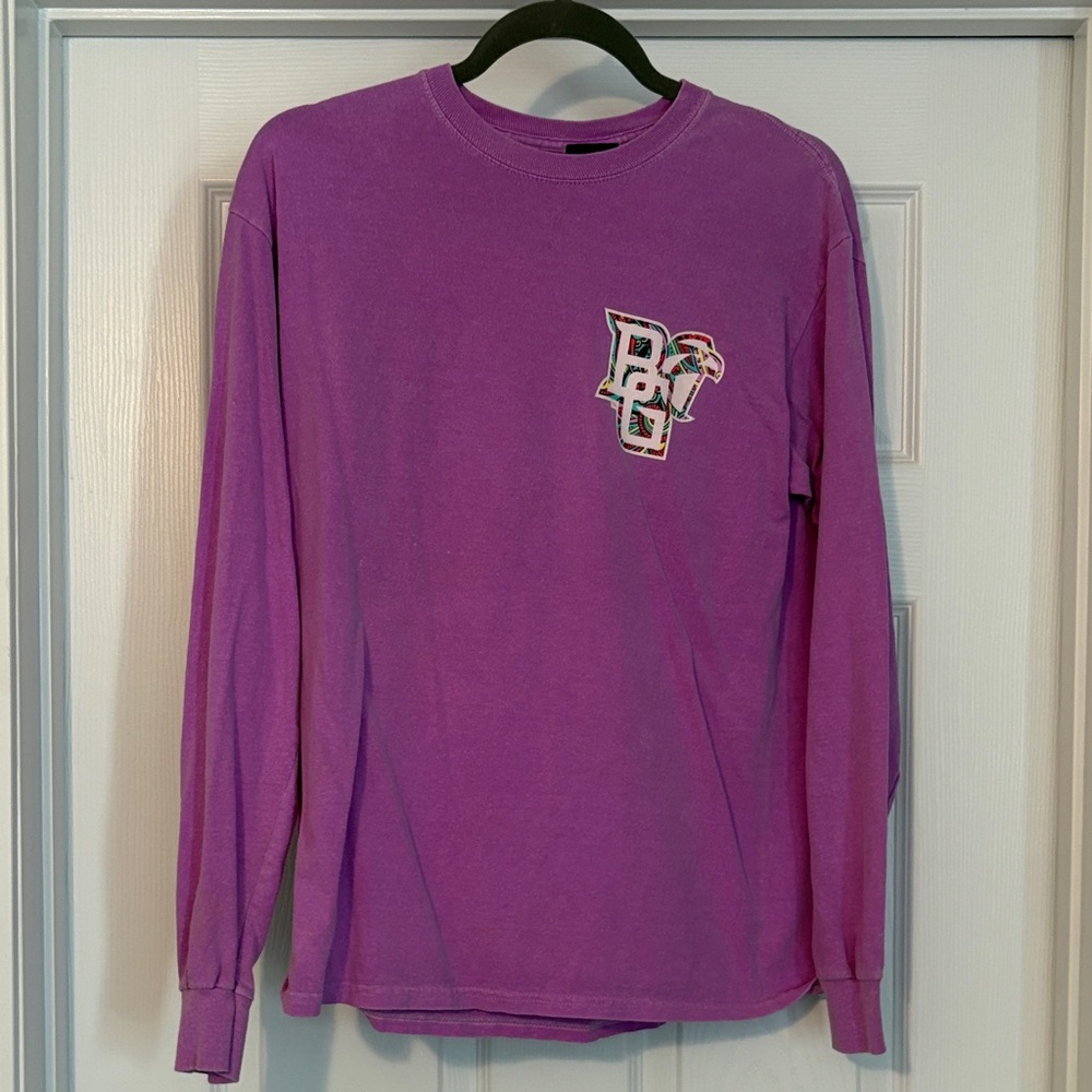 Purple BGSU Long Sleeve Shirt with Logo